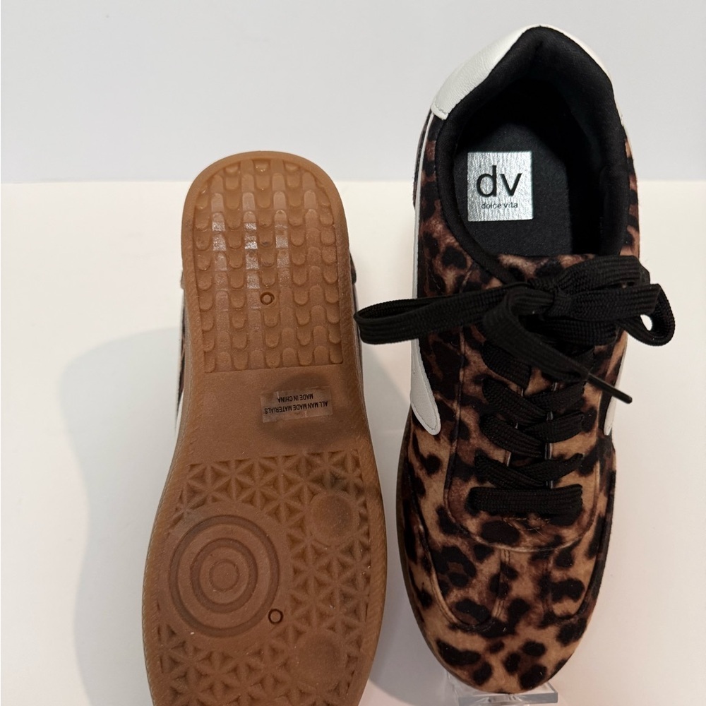 Dolce Vita Leopard Print Sneakers with Black Accents - Picture 8 of 10